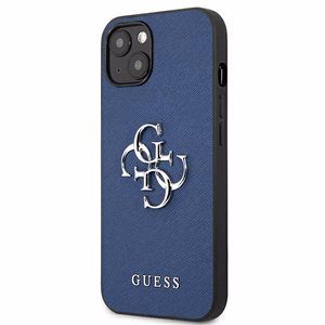 Guess GUHCP13SSA4GSBL iPhone 13 mini 5.4" sininen/sininen kovakotelo Saffiano 4G metalli logo