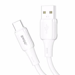 BWOO 3A silikoninen kaapeli X329C USB - USB-C 1m valkoinen