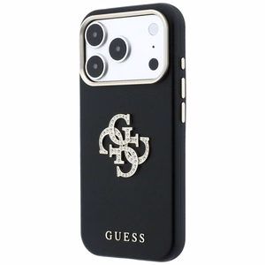 Guess Smooth & Big Strass Logo -suojakuori iPhone 18 Pro / 17 Pro – musta