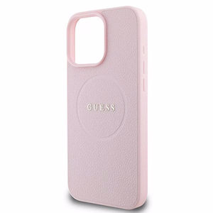 Guess Grained Ring MagSafe Suojakuori iPhone 16 Pro:lle - vaaleanpunainen