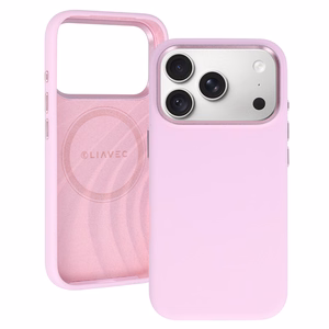 Liavec Silky -suojakuori metallisella kamerakehyksellä mallille iPhone 18 Pro Max/17 Pro Max, vaaleanpunainen