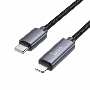 Hoco USB-C - Lightning -kaapeli PD 27W näytöllä 1 m X112 - musta
