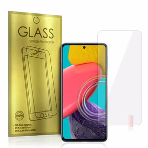 Karkaistu lasi kultainen kehys Samsung Galaxy M53 5G:lle