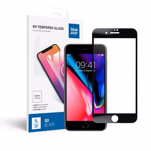 Suojalasi Blue Star - APP IPHONE 7/8 Plus 5D koko peite musta