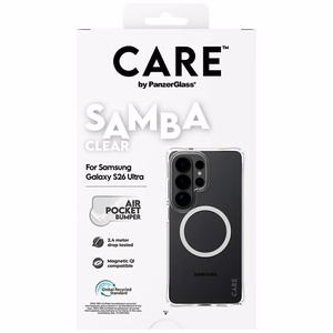 CARE by PanzerGlass Samba Transparent Qi suojakuori Samsung Galaxy S26 Ultra läpinäkyvä