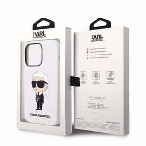 Karl Lagerfeld Silicone Ikonik suojakuori iPhone 14 Pro Max:lle - valkoinen