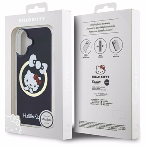 Hello Kitty IML Fun Bow Magsafe iPhone 16:lle Suojakuori - Musta