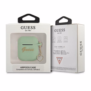 Guess GUA2LSCHSN AirPods suojakuori vihreä/vihreä Silikoni Charm Sydän Collection -mallisto