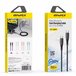USB-kaapeli Awei CL-182i USB-C – Lightning 1,0 m valkoinen