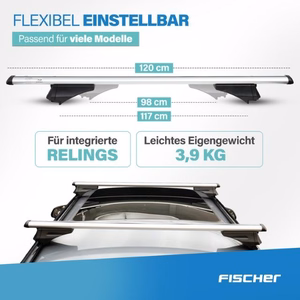 Fischer CrossLine – 1,2 m poikittaistangot avoimille kattokaiteille