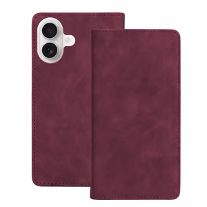 Smart Suede -kuori mallille iPhone 16 6,1", viininpunainen