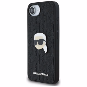 Karl Lagerfeld Monogram Karl Head Pin Alkuperäinen Pussi iPhone 17e/16e:lle - Musta