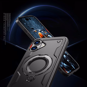 Hybrid Armor Trendy Suojakuori MagSafella iPhone 16 Plus:lle - Musta