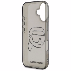 Karl Lagerfeld suojakuori iPhone 16 Pro:lle KLHCP16LHKHDCELK (IML Rhinestones S K Head) - musta