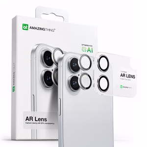 AmazingThing Lens Glass for iPhone 17 with Silver Aluminum Frame