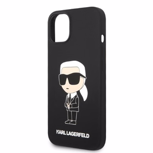 Karl Lagerfeld KLHMP14MSNIKBCK iPhone 14 Plus 6.7" kovakuori musta/musta Silicone Ikonik MagSafe