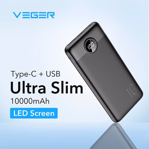Ulkoinen akku Veger L10S (W1105PD) PD QC3.0 2A 20W 10000 mAh musta