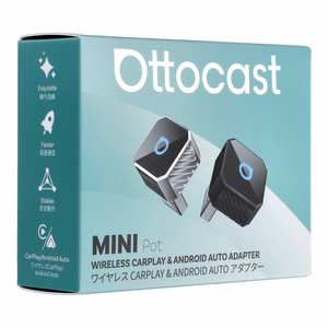 Ääniadapteri autoon OTTOCAST Mini Cube T3 (CarPlay Android auto) hopeinen