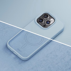 Etteri Silicone Mag case for iPhone 15 Pro 6,1" light blue