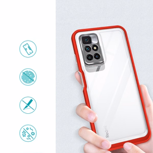 Clear 3in1 Case for Xiaomi Redmi 10 Frame Gel Cover Red