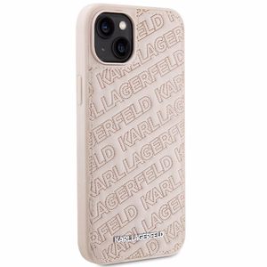 KARL LAGERFELD Suojakuori IPHONE 15 Pluslle KLHCP15MPQKPMP (Quilted Pattern) vaaleanpunainen