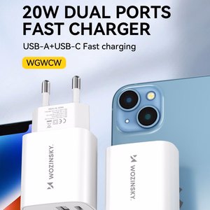 Charger Wozinsky (WGWCW) (1xUSB-C;1xUSB 3A 20W) white