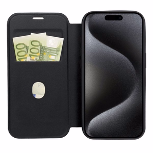 Flip case for iPhone 15 PLUS Smart Mag compatible with MagSafe black