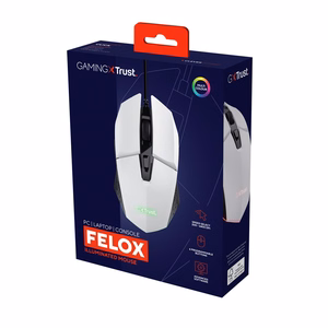 Trust GXT 109W Felox - 6400 DPI optinen pelinhiiri (valkoinen)