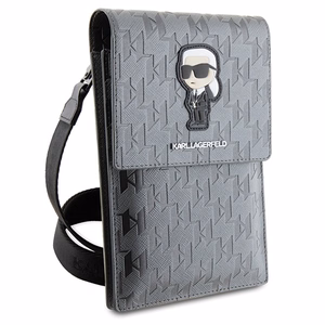 Karl Lagerfeld laukku KLWBSAKHPKG kotelo - hopea Saffiano Monogram Ikonik
