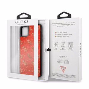 Guess GUHCN654GGPRE iPhone 11 Pro Max punainen/punainen kova kotelo 4G Double Layer Glitter
