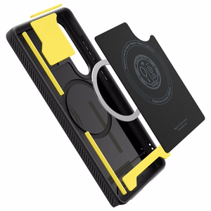 Spigen Rugged Armor Mag suojakuori Samsung Galaxy S25 Ultra -puhelimelle - musta