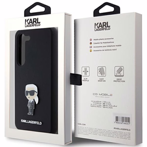 Karl Lagerfeld Silikoninen Ikonik Metal Pin Suojakuori Samsung Galaxy S24+:lle - musta