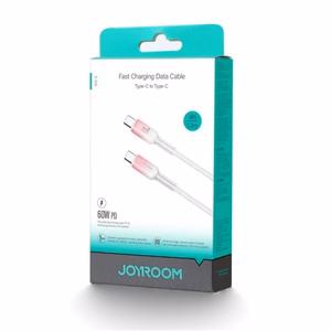 Joyroom S-A42 Crystal-Clear Series 60W USB-C - USB-C -kaapeli 1,2 m - valkoinen