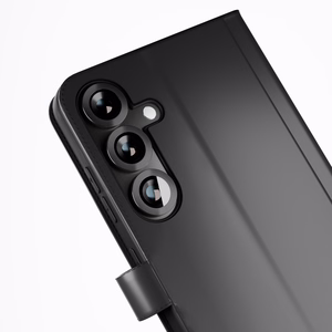 Puro Booklet suojakuori läpällä ja lompakolla Samsung Galaxy S25+ -puhelimelle - musta