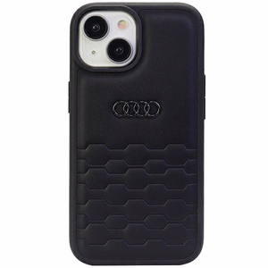 Audi GT synteettinen nahkasuojakuori iPhone 15 Plus:lle - musta