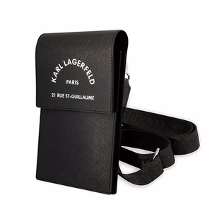 KARL LAGERFELD yleiskäyttöinen laukku mobiililaitteelle KLWBSARSGK (Embossed RSG) musta
