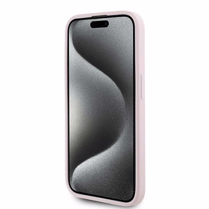 Karl Lagerfeld Diagonal Quilted Script Suojakuori iPhone 15 Pro:lle - vaaleanpunainen