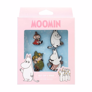 Moomins 4 rintamerkin setti vaatteisiin tai reppuun