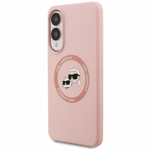 Karl Lagerfeld Magneettinen Silikoninen Suojakuori Samsung Galaxy S25 Edge:lle - Vaaleanpunainen