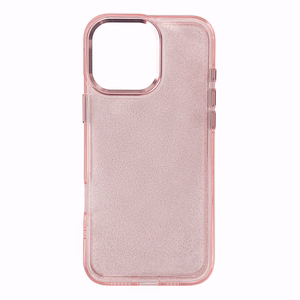 Glitter Suojakuori iPhone 16 Prolle - Vaaleanpunainen glitterilla