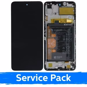 LCD Display Compatible With Huawei P Smart 2021 / Honor Y7a / Honor 10X Lite Black With Frame (Service Pack)