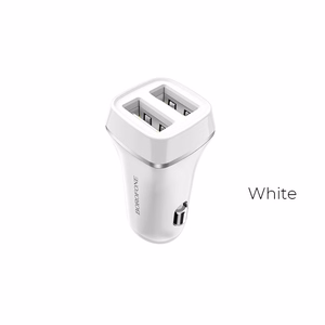 Borofone BZ2 Joyroad autolaturi 2 USB-A-liitännällä, 12 W, valkoinen