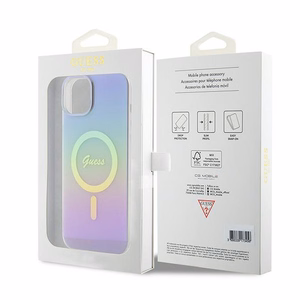 Guess IML Iridescent MagSafe suojakuori iPhone 15 Plus:lle - violetti