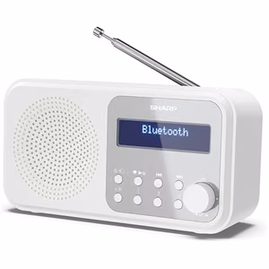 Sharp Tokyo kannettava digitaaliradio DR-P420(WH), Bluetooth, valkoinen (Sharp DR-P420(WH) Tokyo kannettava digitaaliradio, FM/DAB/DAB+, Bluetooth 5.0, USB- tai paristokäyttöinen, lumivalkoinen)