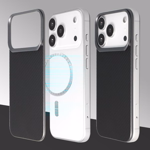 Liavec Carbon Layer Magsafe Aramid Fiber suojakuori Iphone 17 Pro Max musta