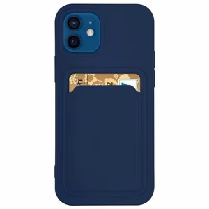 Korttikotelo Silikoni lompakko lompakko korttipaikka asiakirjoja Xiaomi Redmi Note 10 5G / Poco M3 Pro Navy Blue
