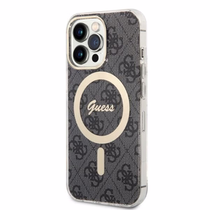 Set Guess GUBPP13LH4EACSK suojakuori + laturi iPhone 13 Pro musta/musta kova suojakuori 4G Print MagSafe