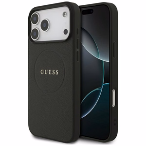 Guess Grained Gold Ring MagSafe suojakuori mallille iPhone 18 Pro Max / 17 Pro Max – väri: musta