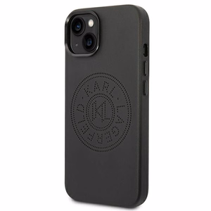 Karl Lagerfeld Leather Perforated Logo Case for iPhone 14 Plus - Black