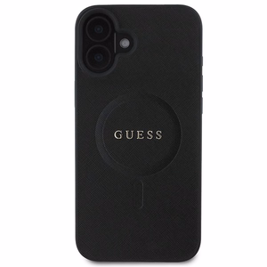 GUESS PU Saffiano Classic Logo MagSafe Suojakuori GUHMP16MPSAHMCK iPhone 16 Plus:lle - Musta